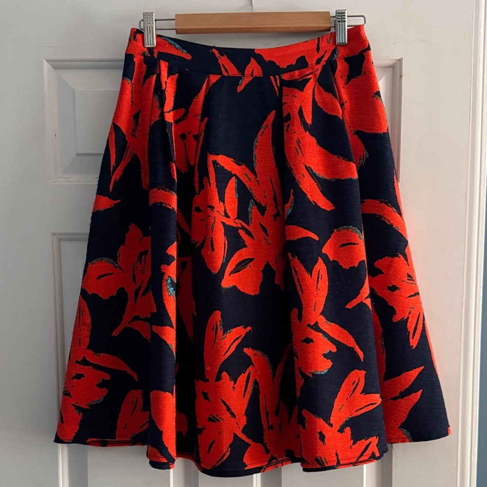 Lucy Paris A-Line Skirt in Red and Navy